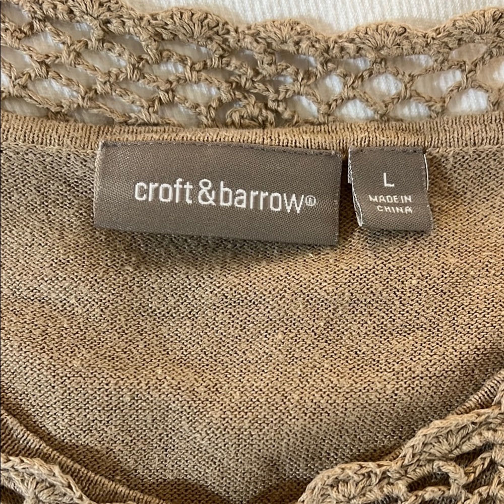 Croft & Barrow Tan Knit Top - Picture 2 of 6